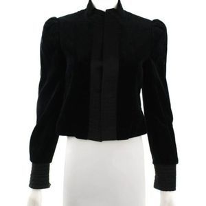 Vintage LOUIS FERAUD Black Cropped Velvet Jacket & Skirt